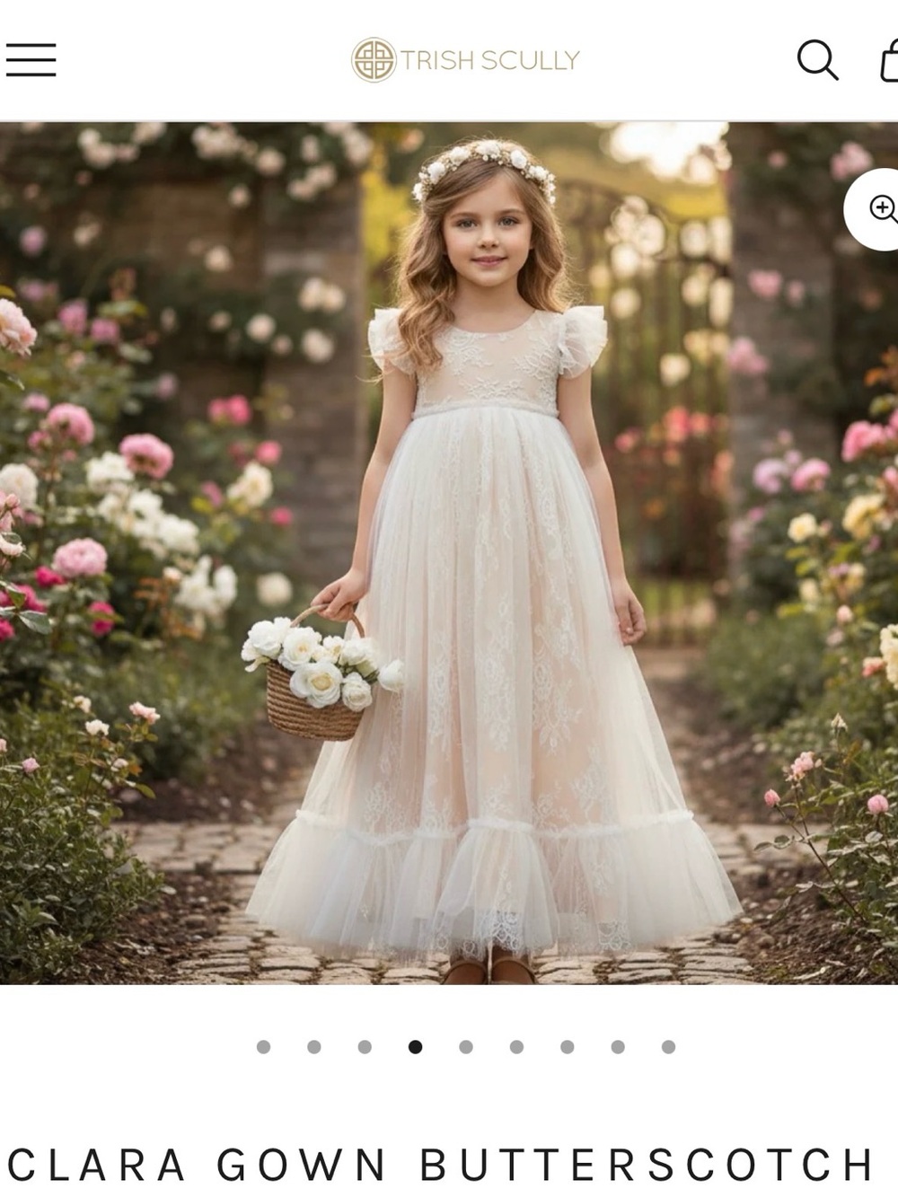Trish Scully Clara Girls' Butterscotch Lace Flower Girl Dress